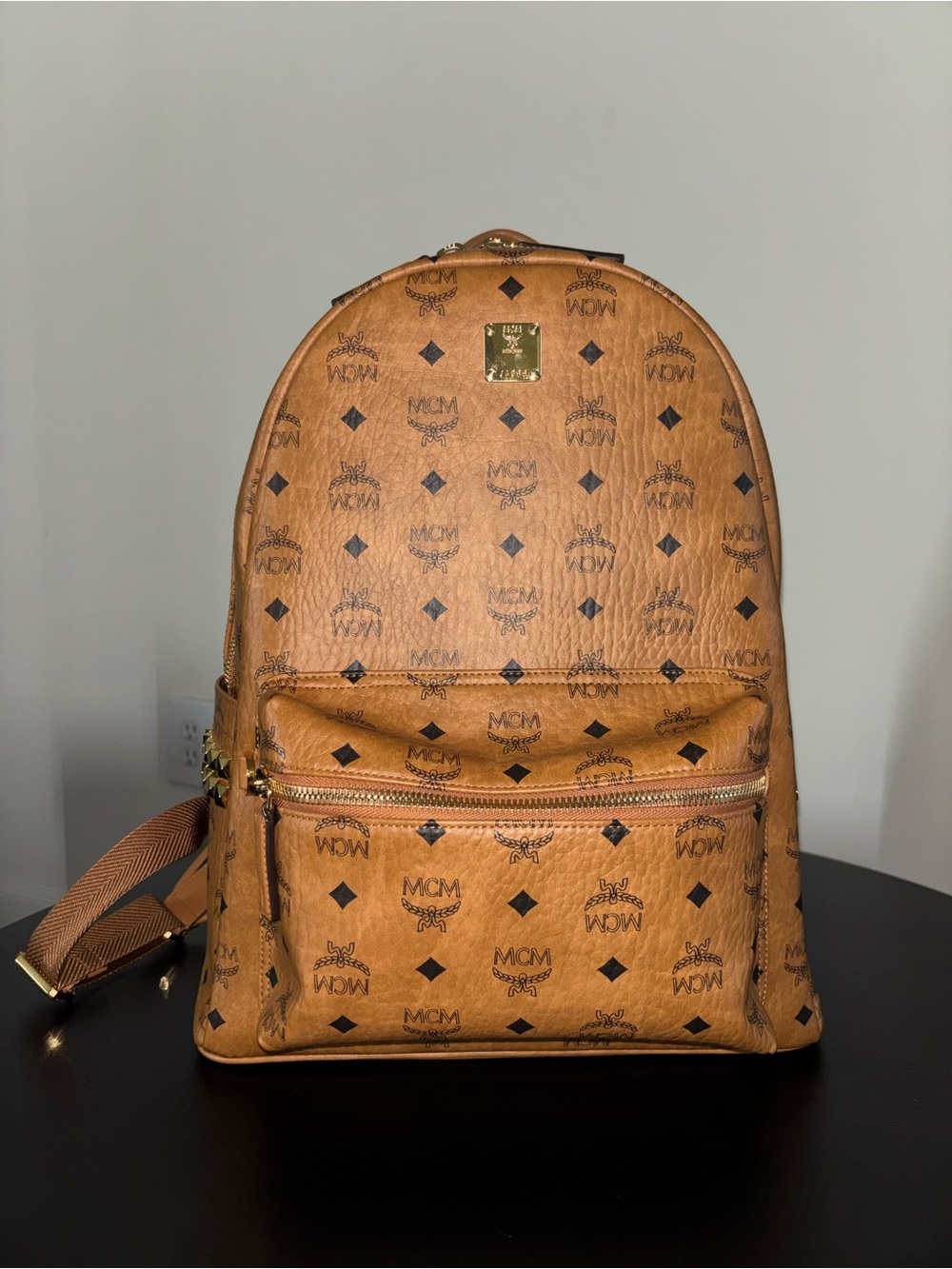 MCM Stark Side Studs Backpack in Visetos